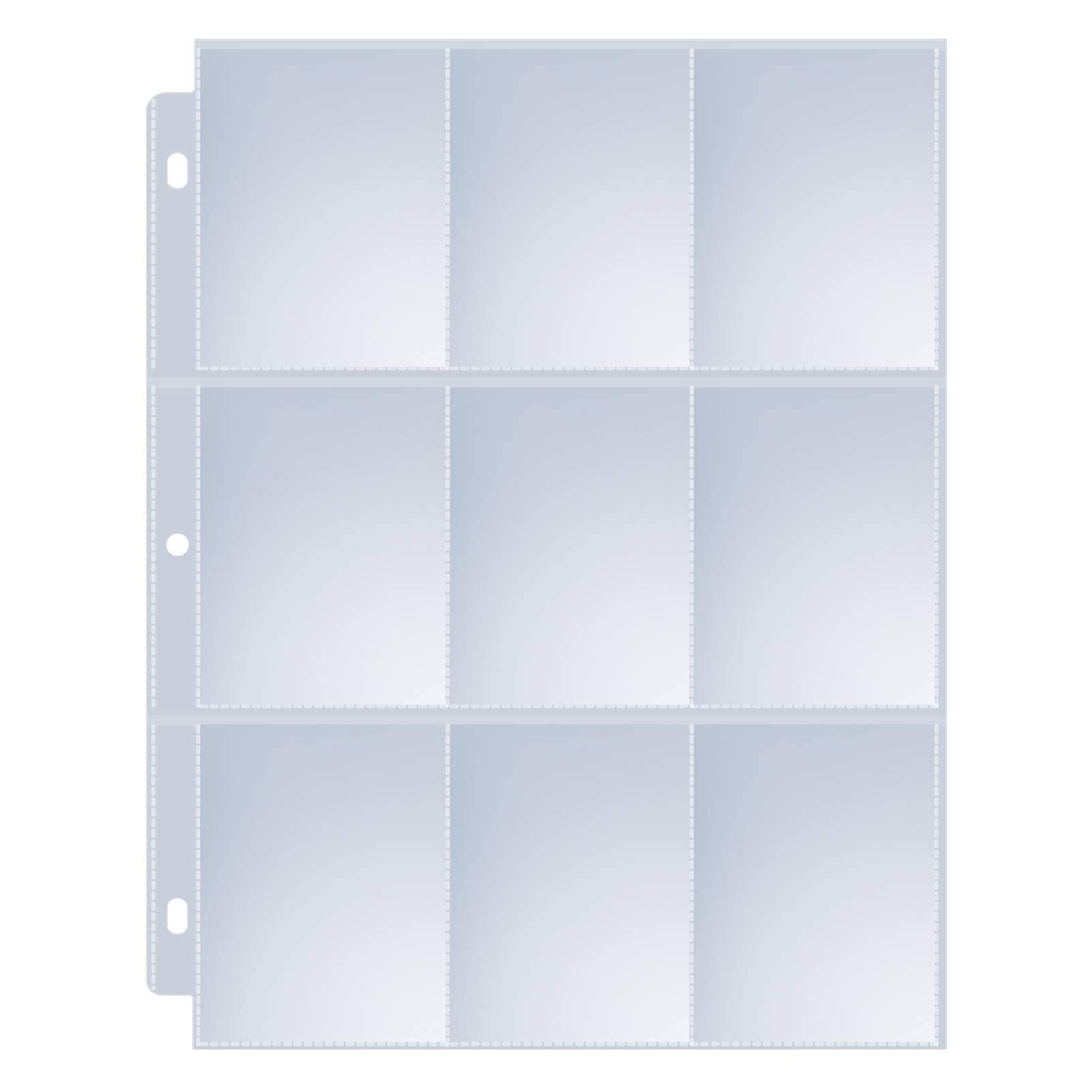 36 Pcs 9-Pocket Top Loaders Trading Card Binder Pages Baseball Card Sleeves