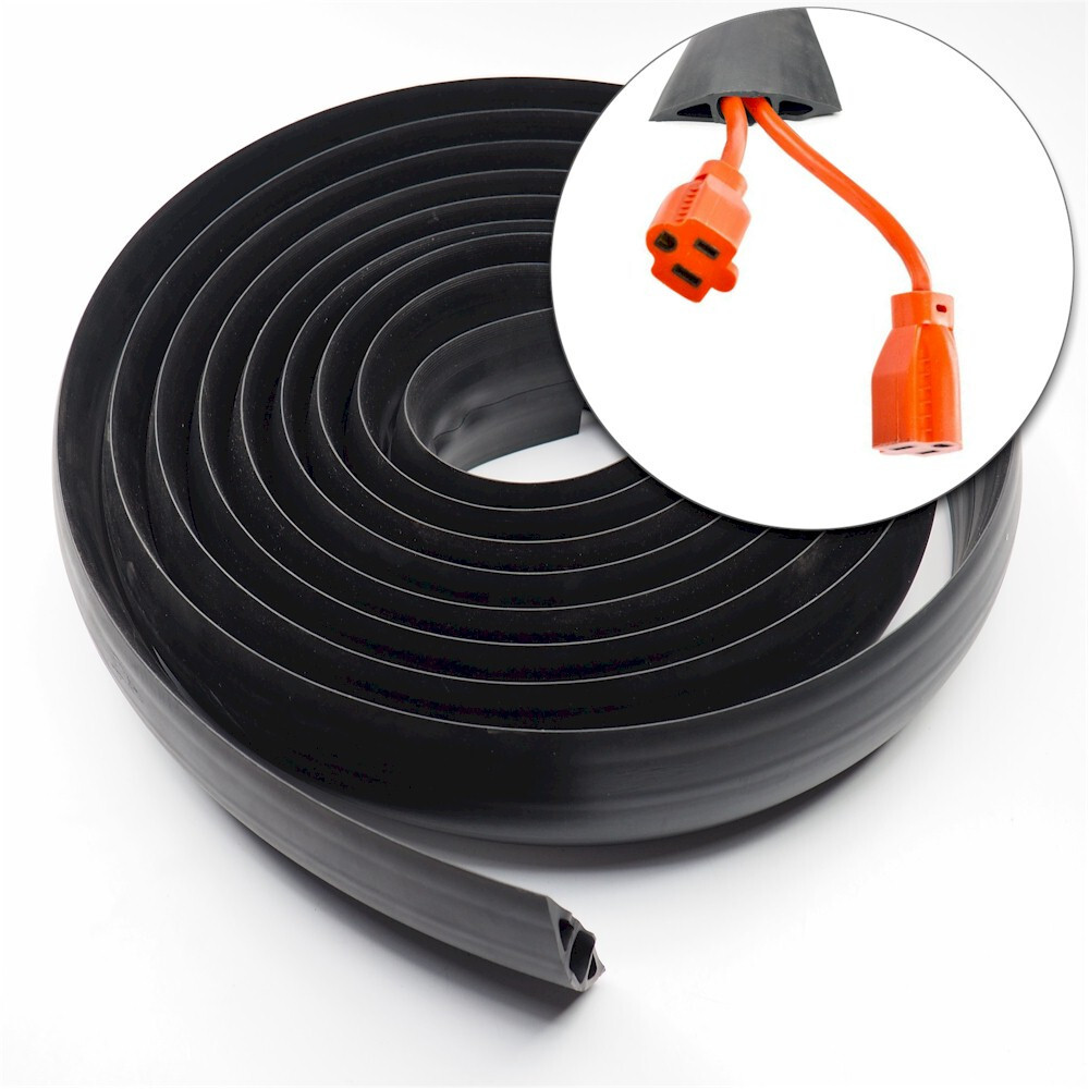 Hubbell PVC BLACK FloorTrak Floor Cable Cover 3"x5/8"x20ft (Actual: 19.75ft)