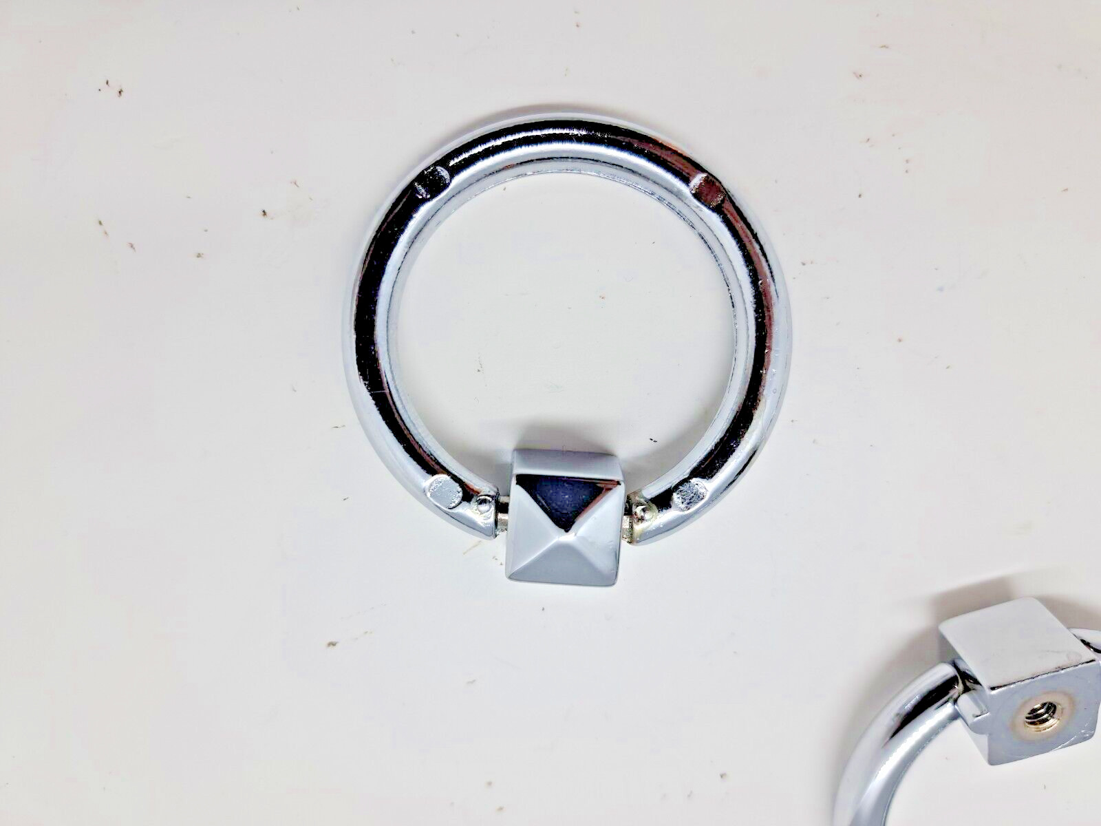 Keeler Chrome Drop Ring Cabinet Pull Handles 2" Outer Diameter Lot of 5