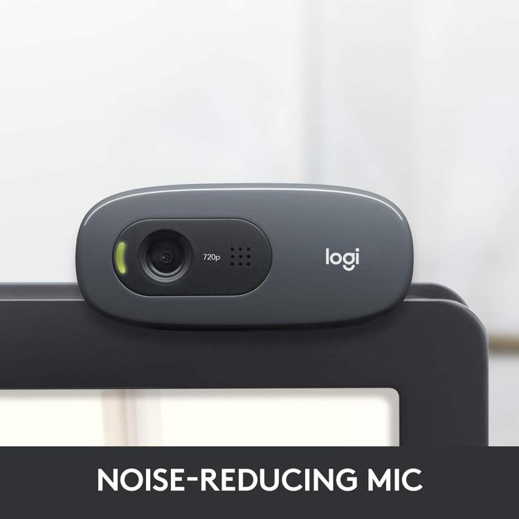 Logitech C270 HD Webcam, 720p, Widescreen HD Video Calling, Light Correction, No