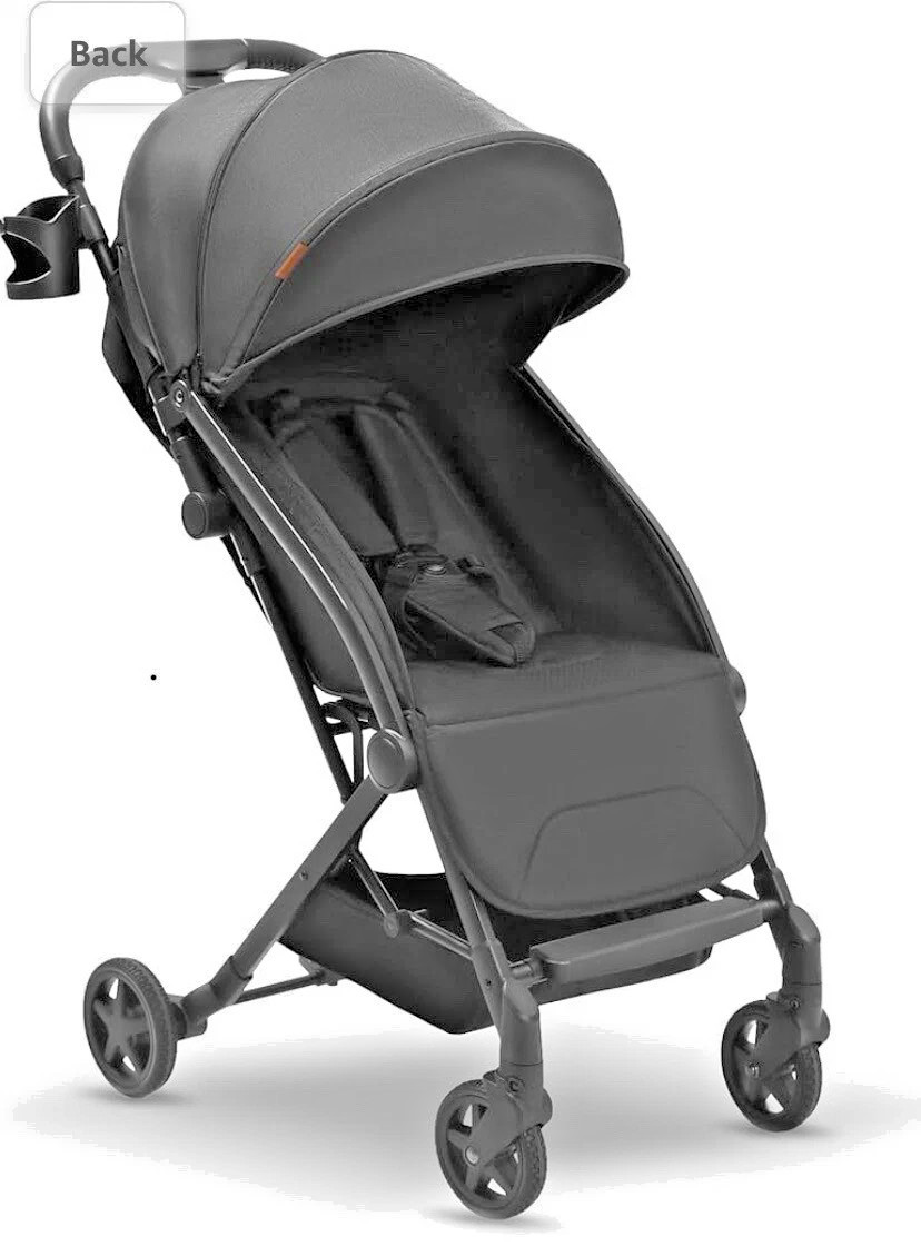 Mompush Lithe V1 Lightweight Travel Stroller Compact Fold Airplane Friendly Gray