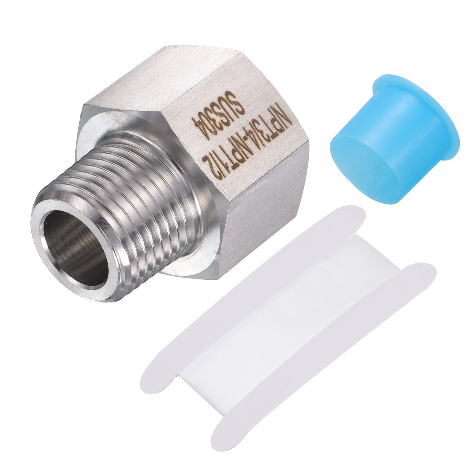 304 Stainless Steel Pipe Fitting Adapter, 3/4" NPT Female to 1/2" NPT Male, 1PCS