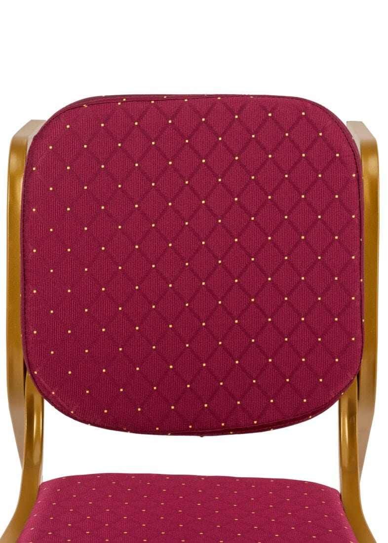 Red Fabric with Gold Dots on Gold Frame Crown Banquet Chair by Chivari