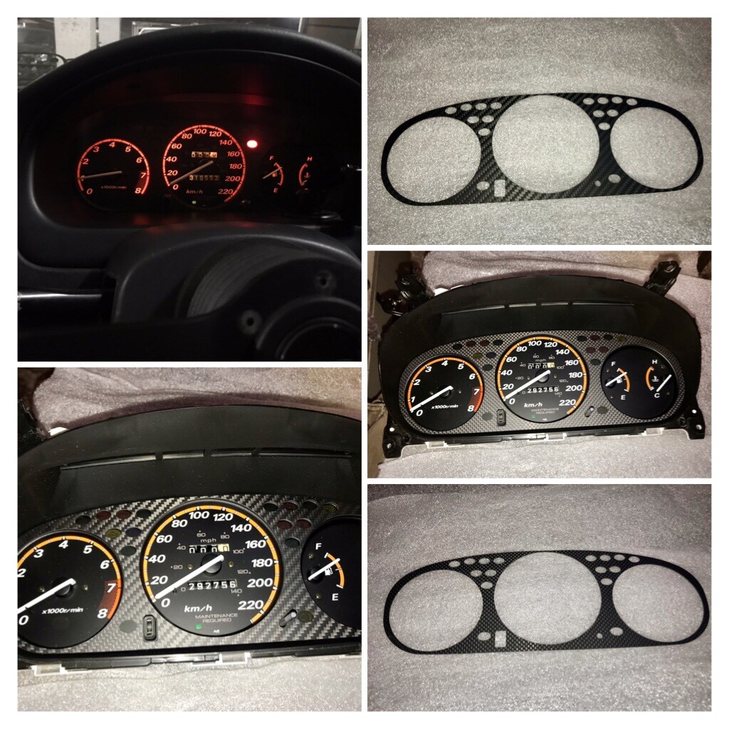 TWELL 96 00 Civic Cluster Carbon Fiber Cover Ek Ek9 SiR Si Em1 EJ Crv