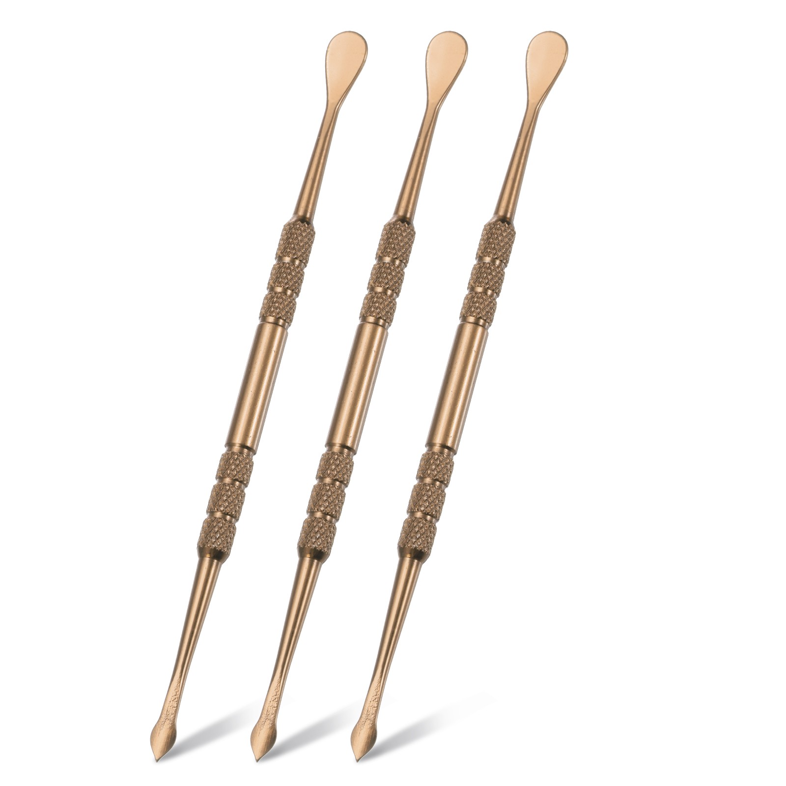 3 Pcs Stainless Steel Double-Headed Wax Carving Tools 4.6 Inch, Rose Gold