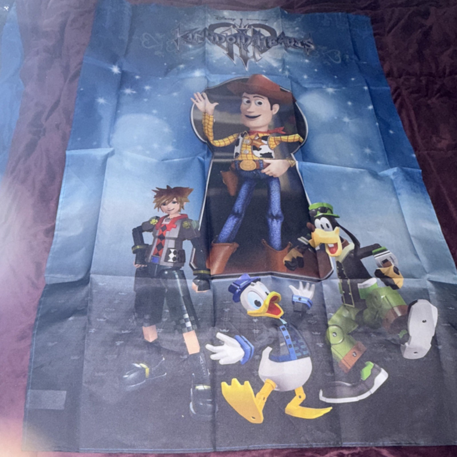 Disney Square Enix Kingdom Hearts tapestry Woody Donald Goofy Sora