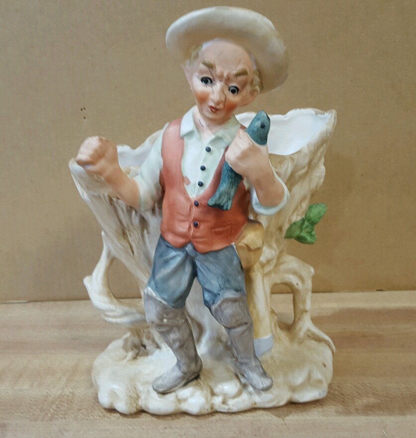 Inarco Planter Fisherman ~ Cleve Ohno ~ E1516 ~  Made in Japan