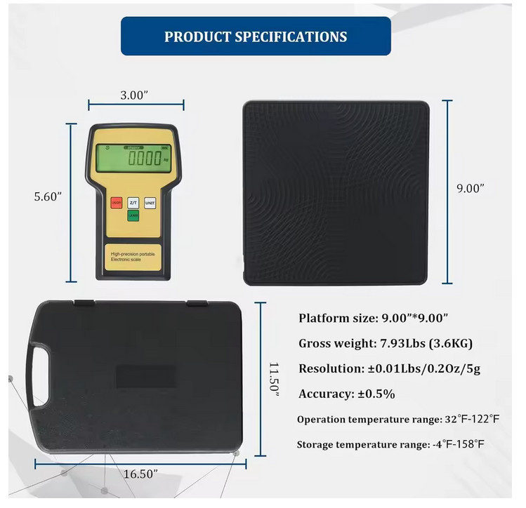 RCS-220 Refrigerant Charging Weight Scale for HVAC A/C 100kg Electronic Di a
