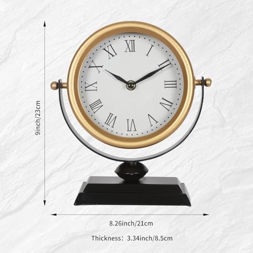 Desk Clock - Classic Vintage Clock and Decorative Shelf Decor,Silent Non