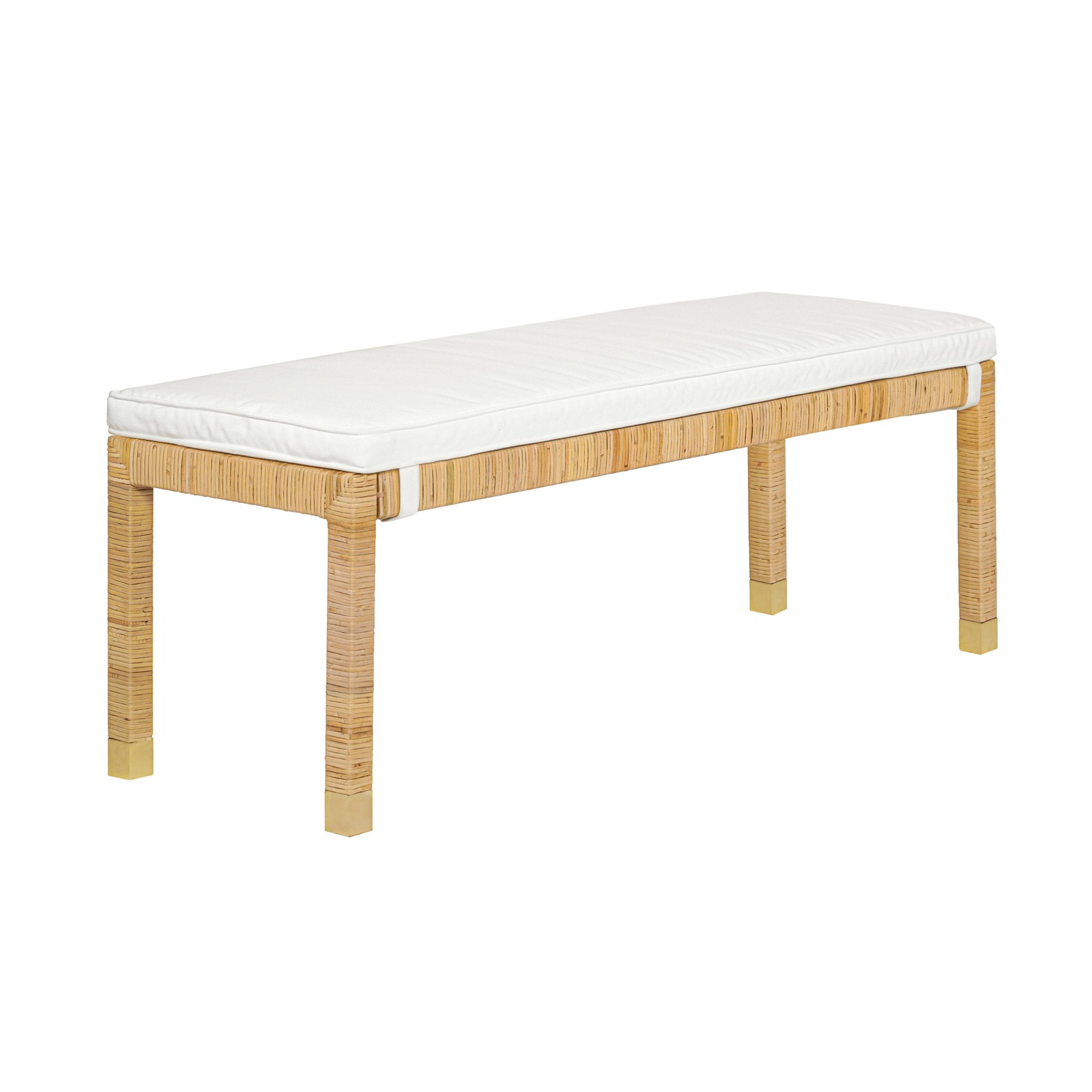 Amara Woven Rattan Bench Modern Indoor/Outdoor Seating Home Furniture Natural