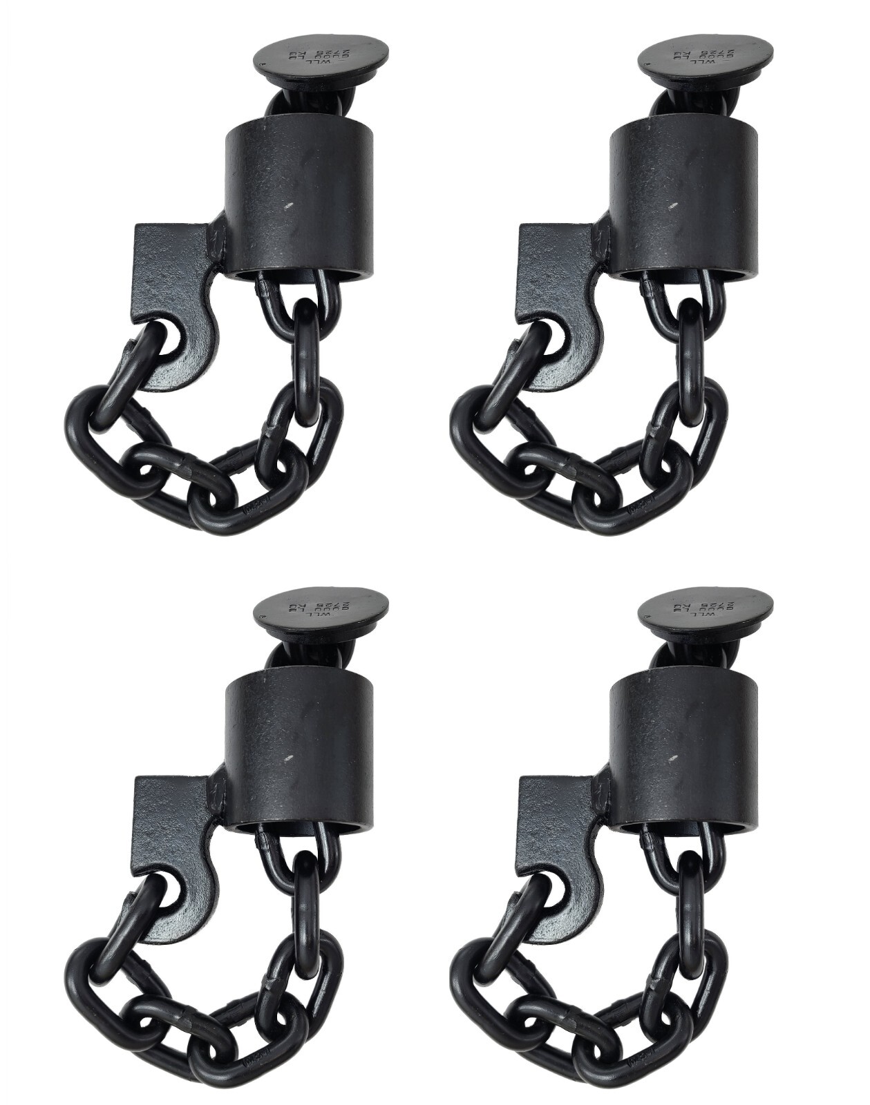 4-Pack 3/8" Grade 70 Floor Chain Tie Down Anchor for Truck Trailer, WLL 6,600Lb