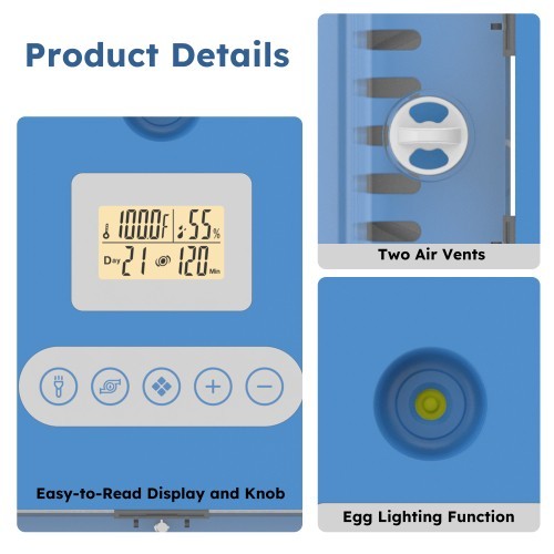 Incubator 70 egg incubators with automatic rotation and temperature control