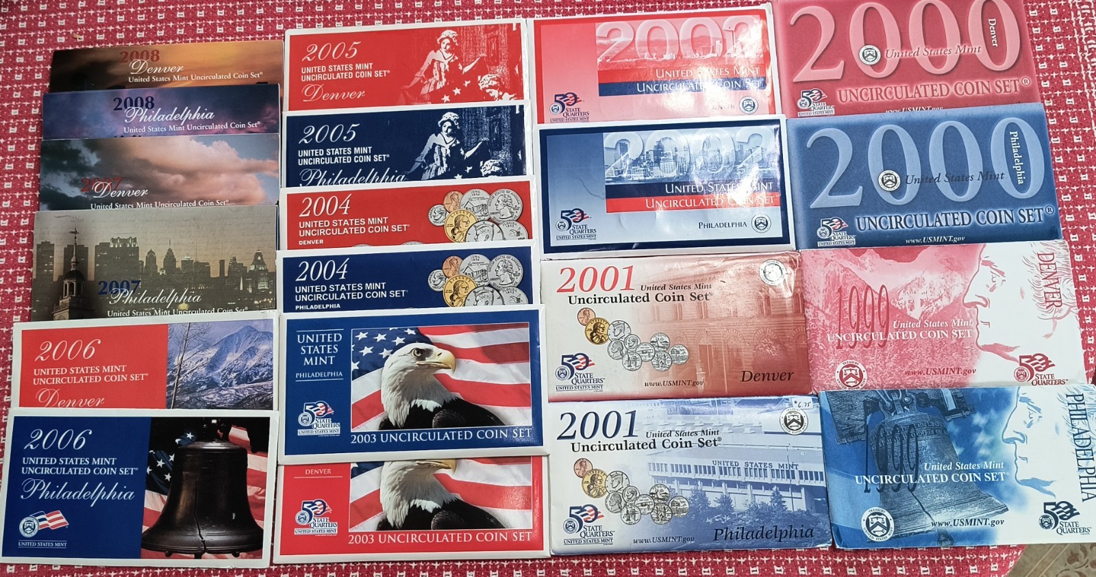 1999-2008 Run Government Issued Uncirculated Mint Sets lot of 10