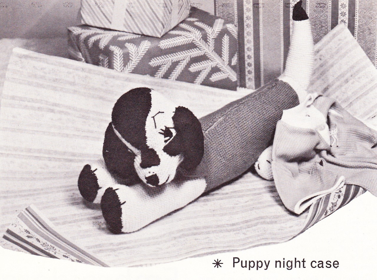 1950's PUPPY / NIGHT CASE - Copy toy knitting pattern