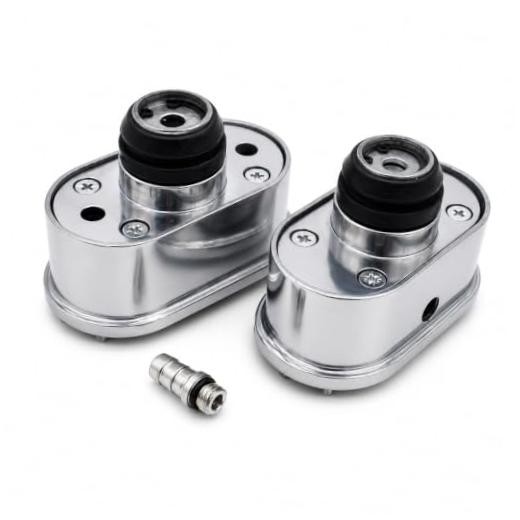 Aluminum Valve Cover Breather PCV Combo Kit Finned Oval Polished Valve Cover