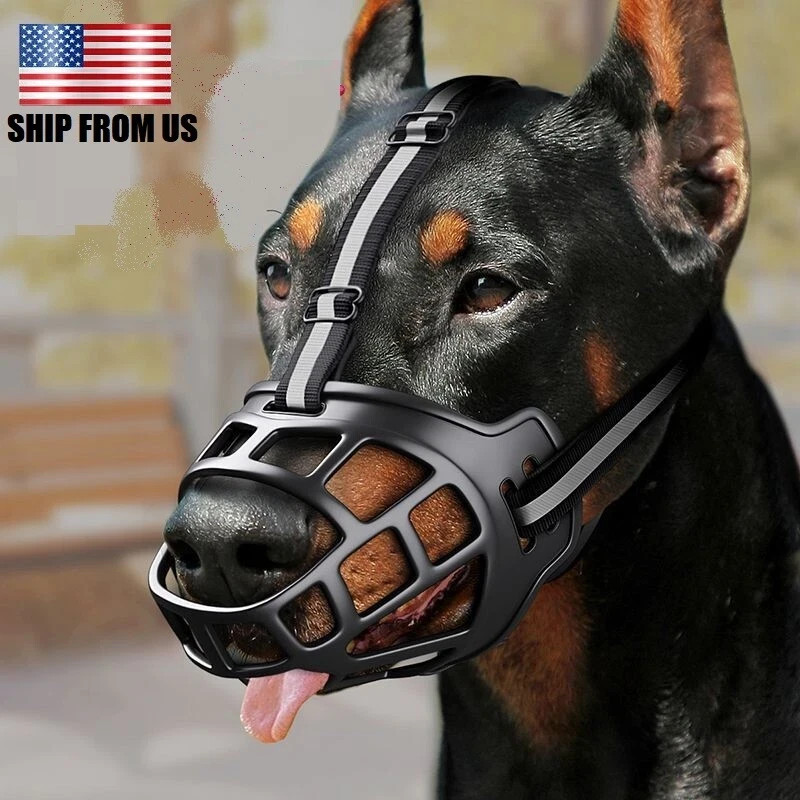Dog Muzzle Basket Cage Mask Anti Biting Barking Breathable Mesh Cover For Pets