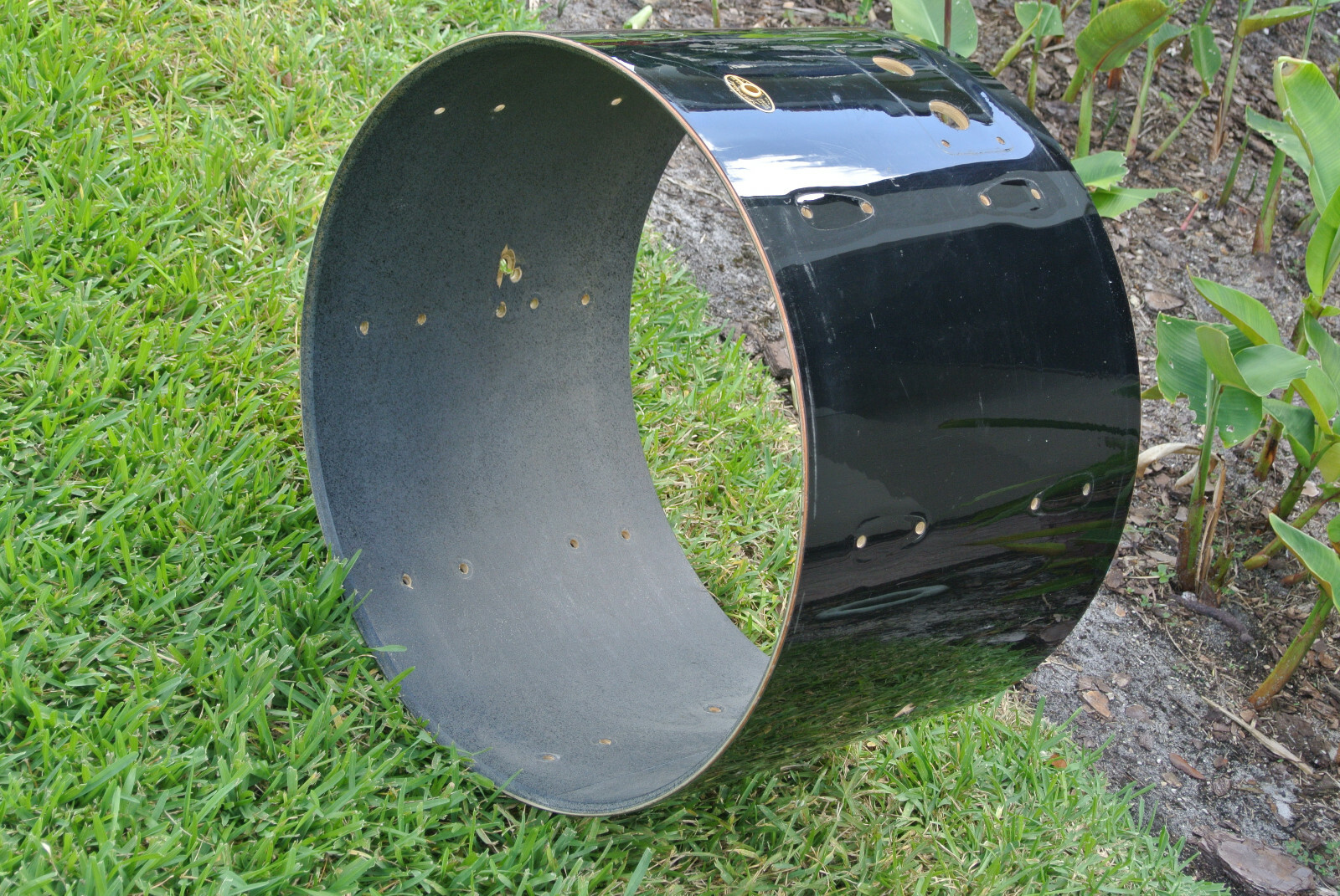 80's SLINGERLAND NILES IL 22" BLACK GOLD BASS DRUM SHELL for YOUR DRUM SET! S786