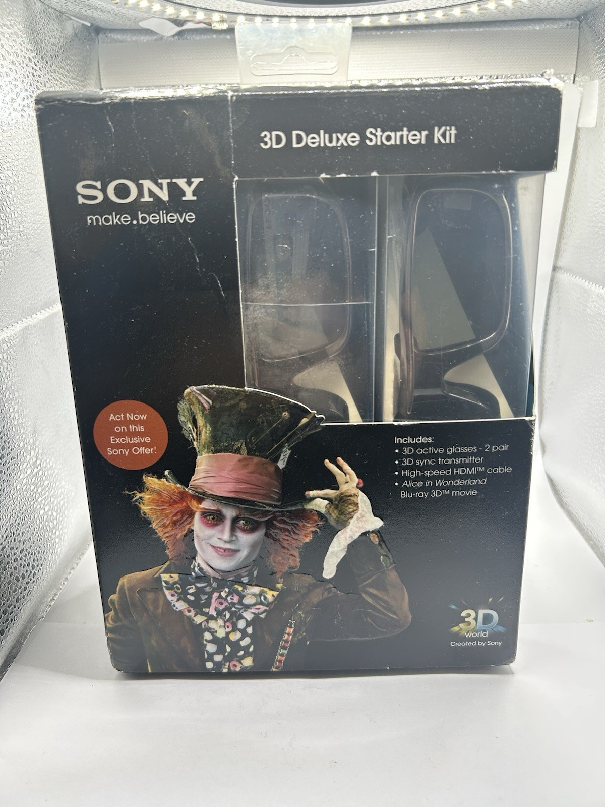 2010 SONY 3D Alice In Wonderland Blu-Ray 3D Movie Deluxe Starter Kit V-E1B