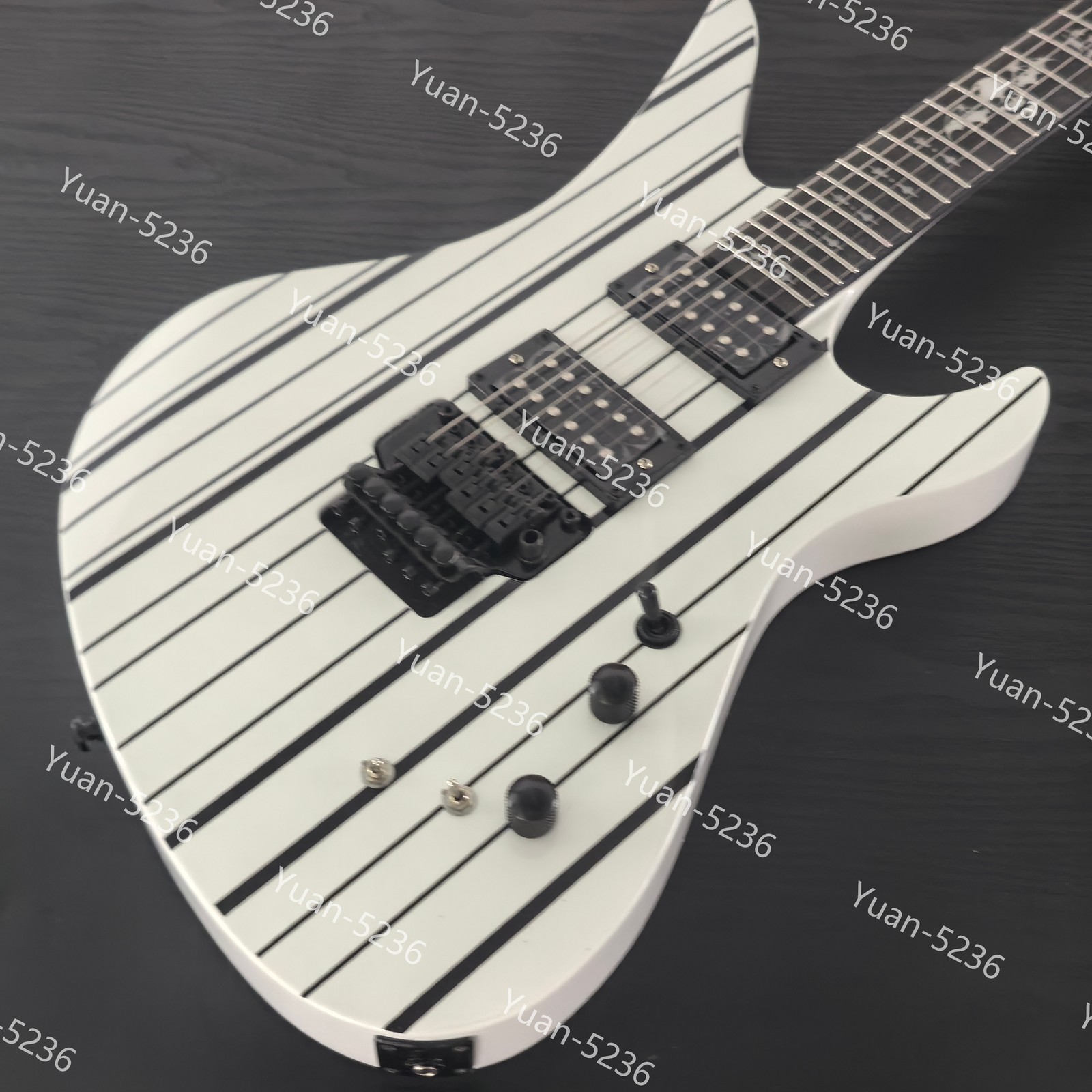 WhiteSolid Body  Electric Guitar Stainless Rounded Fret Edge   MiniSwitch