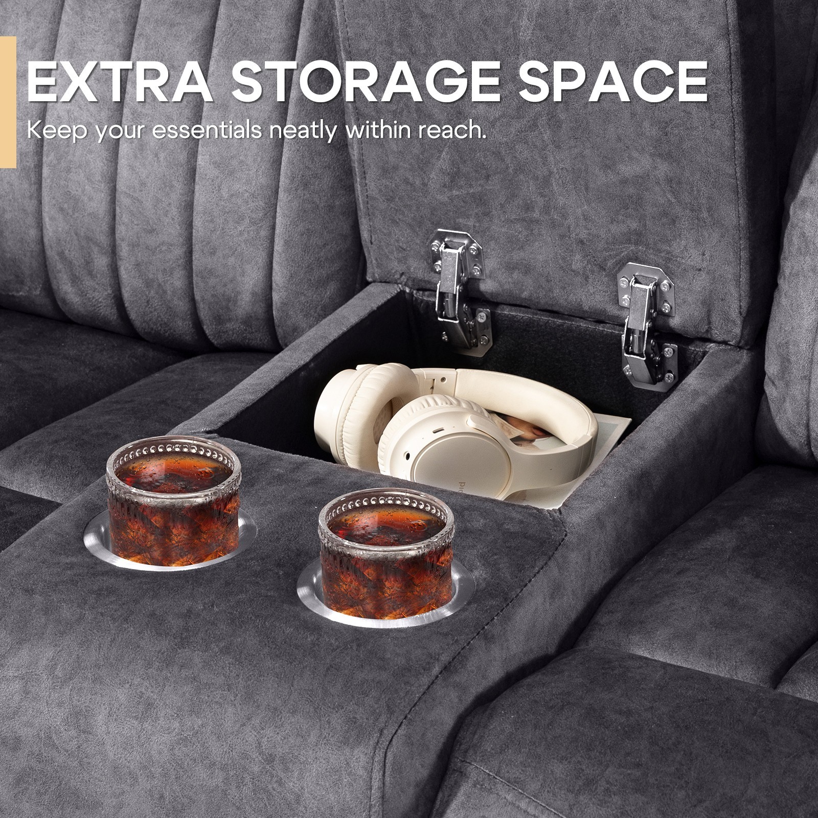 Zero Gravity Power Reclining Loveseat with Adjustable Headrest, Power Loveseat