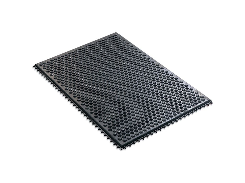 Desco 40930 - Statfree i conductive ergonomic rubber interlocking floor mat,