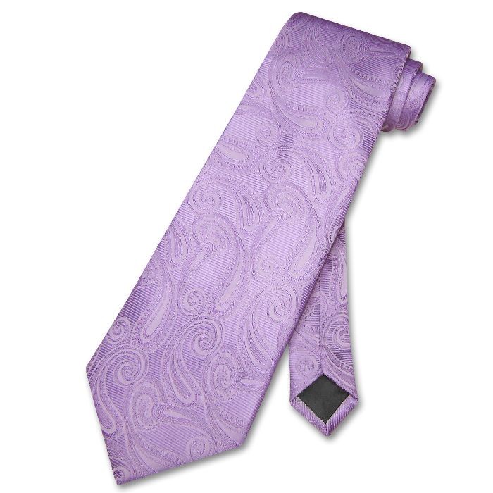 COVONA Men's NeckTie LAVENDER Color PAISLEY Mens Neck Tie for Tuxedo or Suit