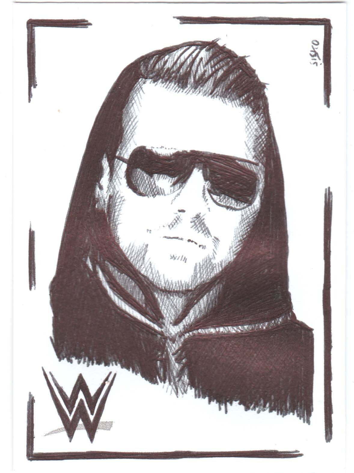 ACEO Art Sketch Drawing Card WWE Wrestling Wrestler The Miz (Ink) B