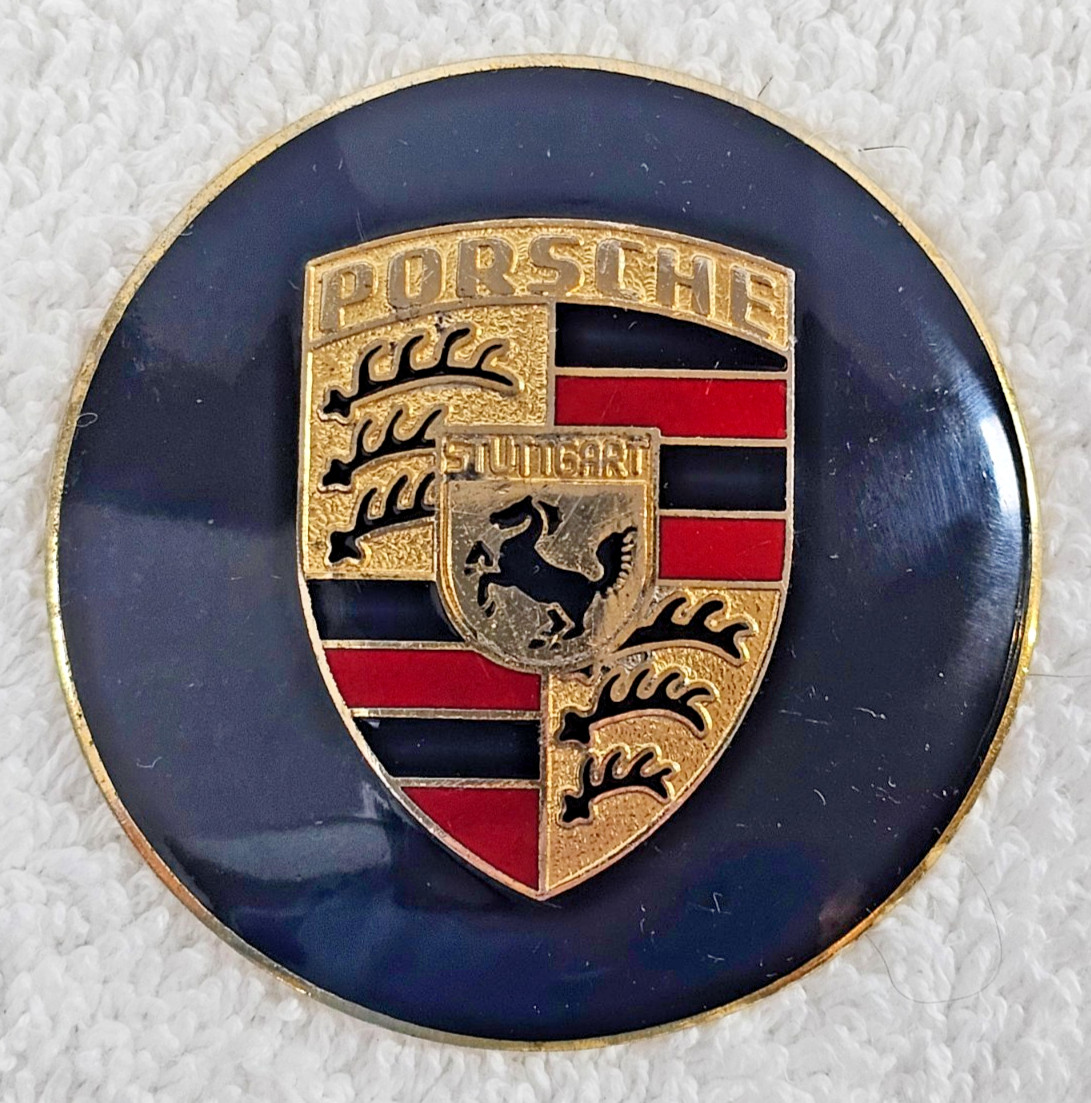 Authentic O. Reu Porsche Grill Badge Emblem Black Gold Enamel Stuttgart Crest