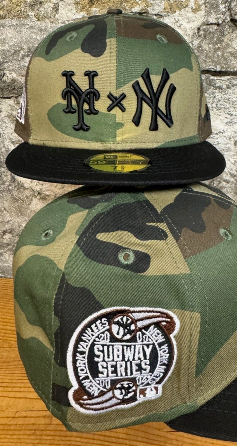 NY Yankees x Mets Camoflauge Subway Series New Era Fitted Club 59Fifty RARE