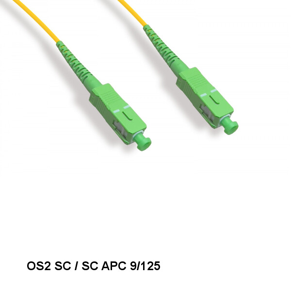 Kentek 6'/2m SC/SC APC OS2 9 /125 Simplex Single-Mode Fiber Optic Cable OFNR