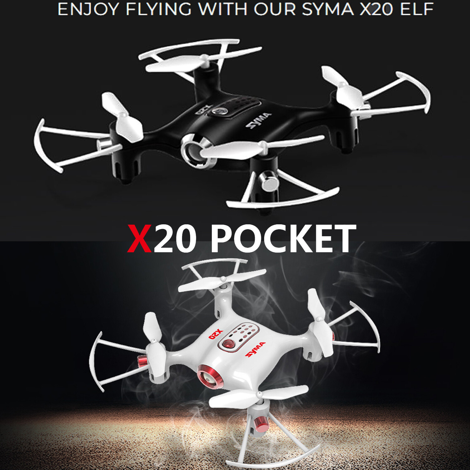 Cheerwing Syma X20 Mini Drone RC Nano Quadcopter w/ Auto Hovering 3D Flip Gifts