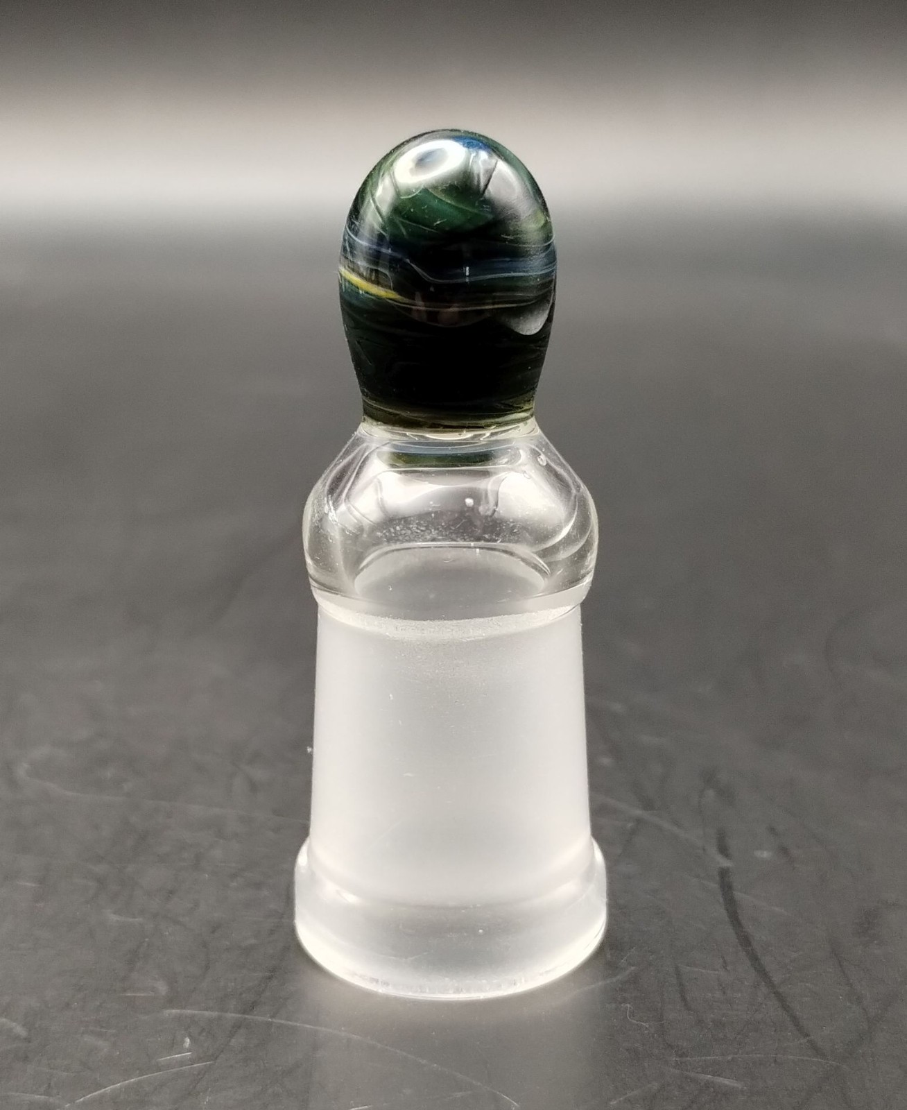 Multicolor Swirl 14mm Glass Female Ground Joint Stopper Cap