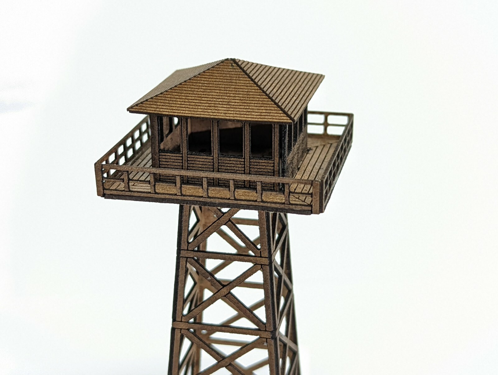 N Scale Forest Fire Watch Tower Kit - Laser Cut Model Train Scenery Building