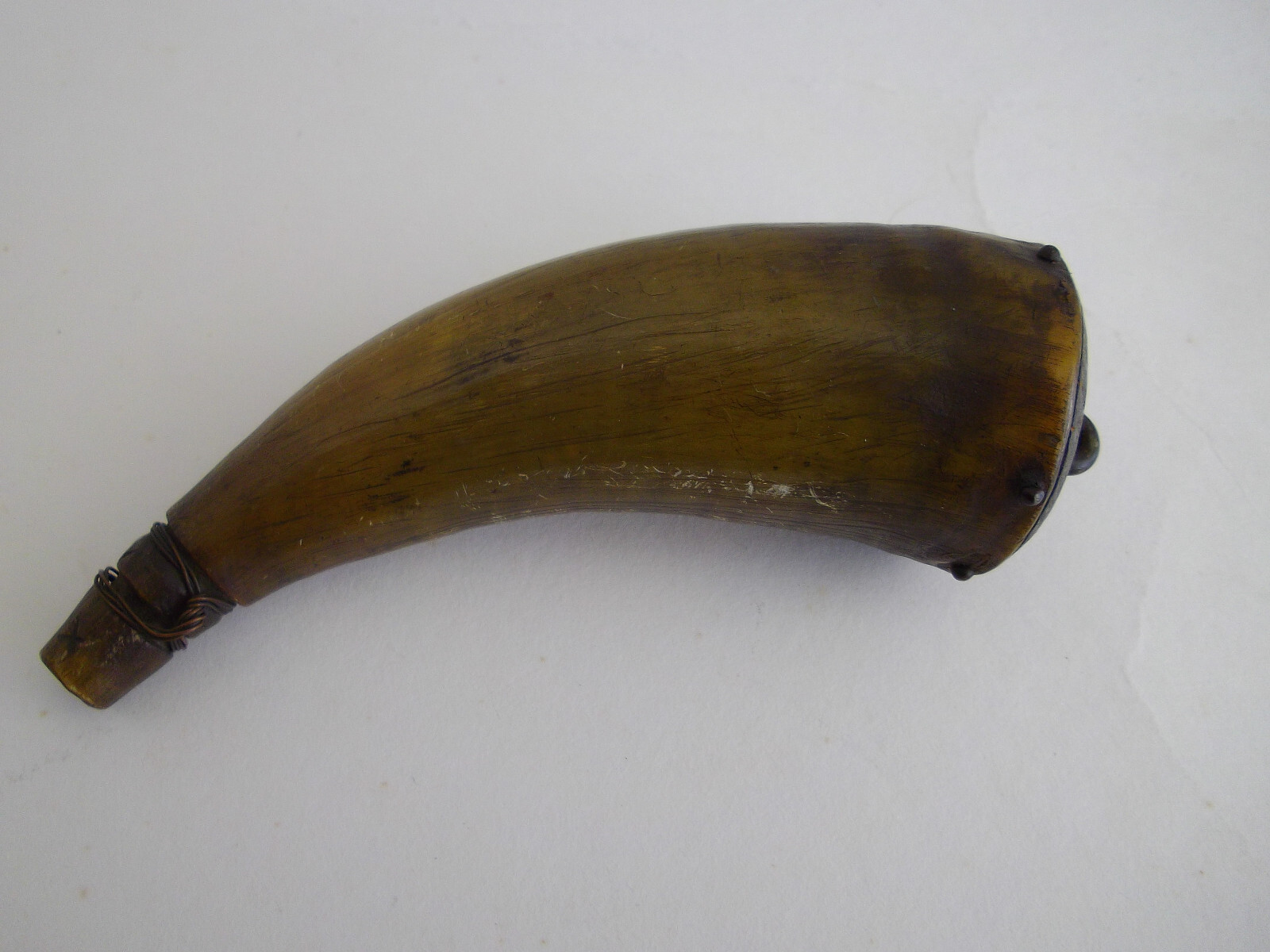 ANTIQUE American CIVIL WAR Era HUNTING  BLACK POWDER HORN