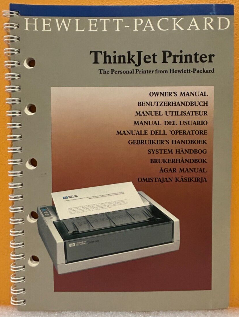 HP / Agilent 02225-90034 1984 ThinkJet Printer Owner's Manual.