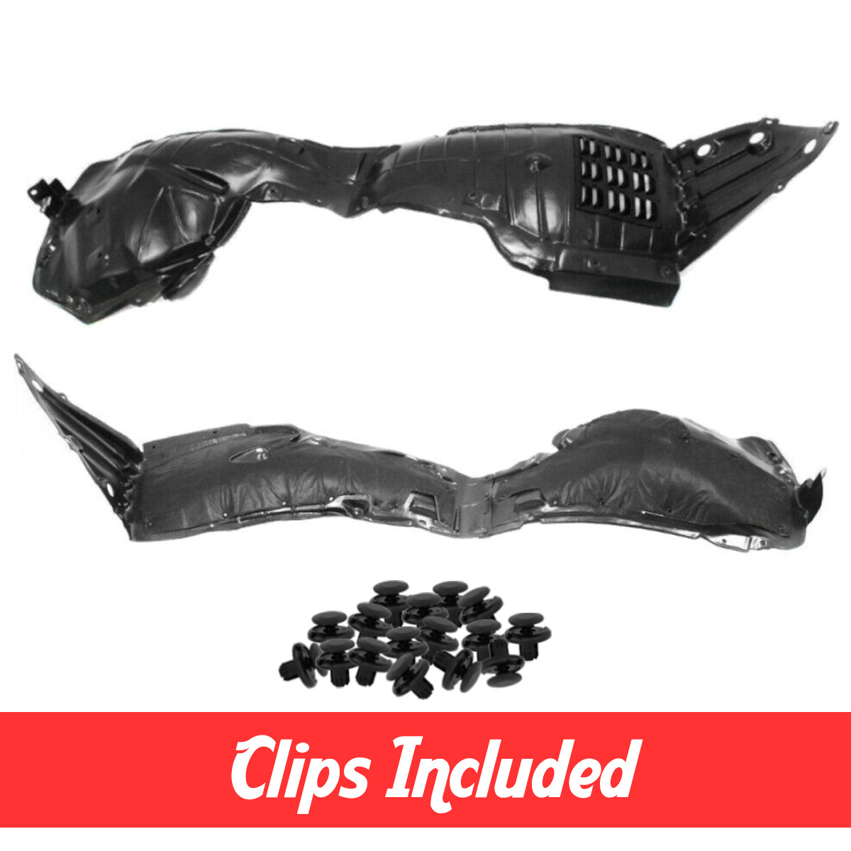 Front Driver & Passenger Side Fender Liner w/ Clips For 2014-2015 Altima Sedan
