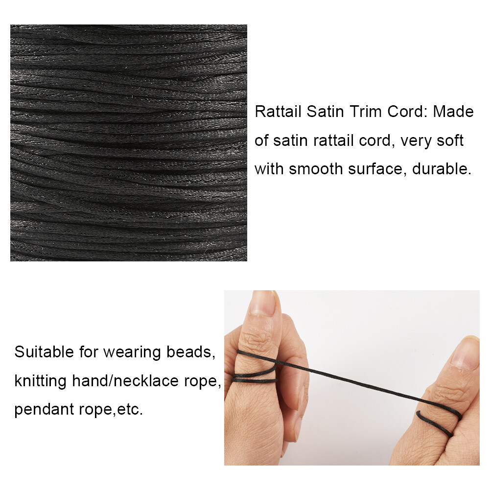1Roll 1.5mm Durable Polyester Rattail Satin Cord Beading Thread String Jewelry