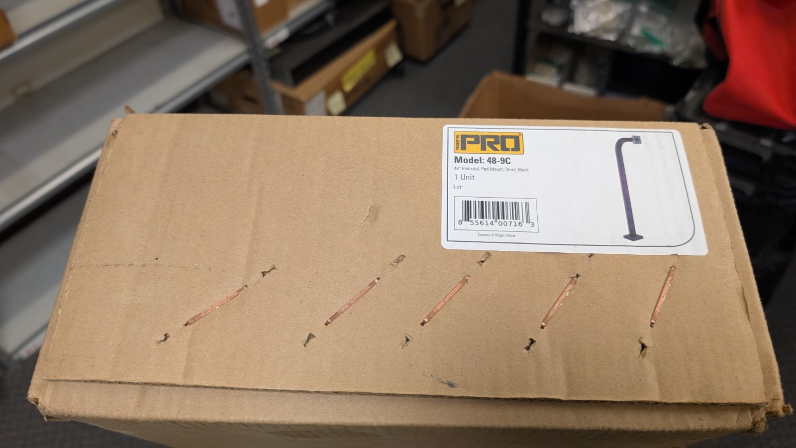 Pedestal Pro 48-9C Gooseneck Pedestal, 48"H, Black