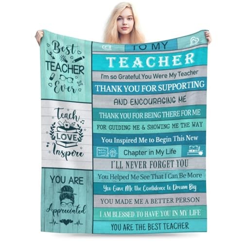 Best Teacher Gifts: Throw Blanket - 60''x50'' for Women & Men - Teacher