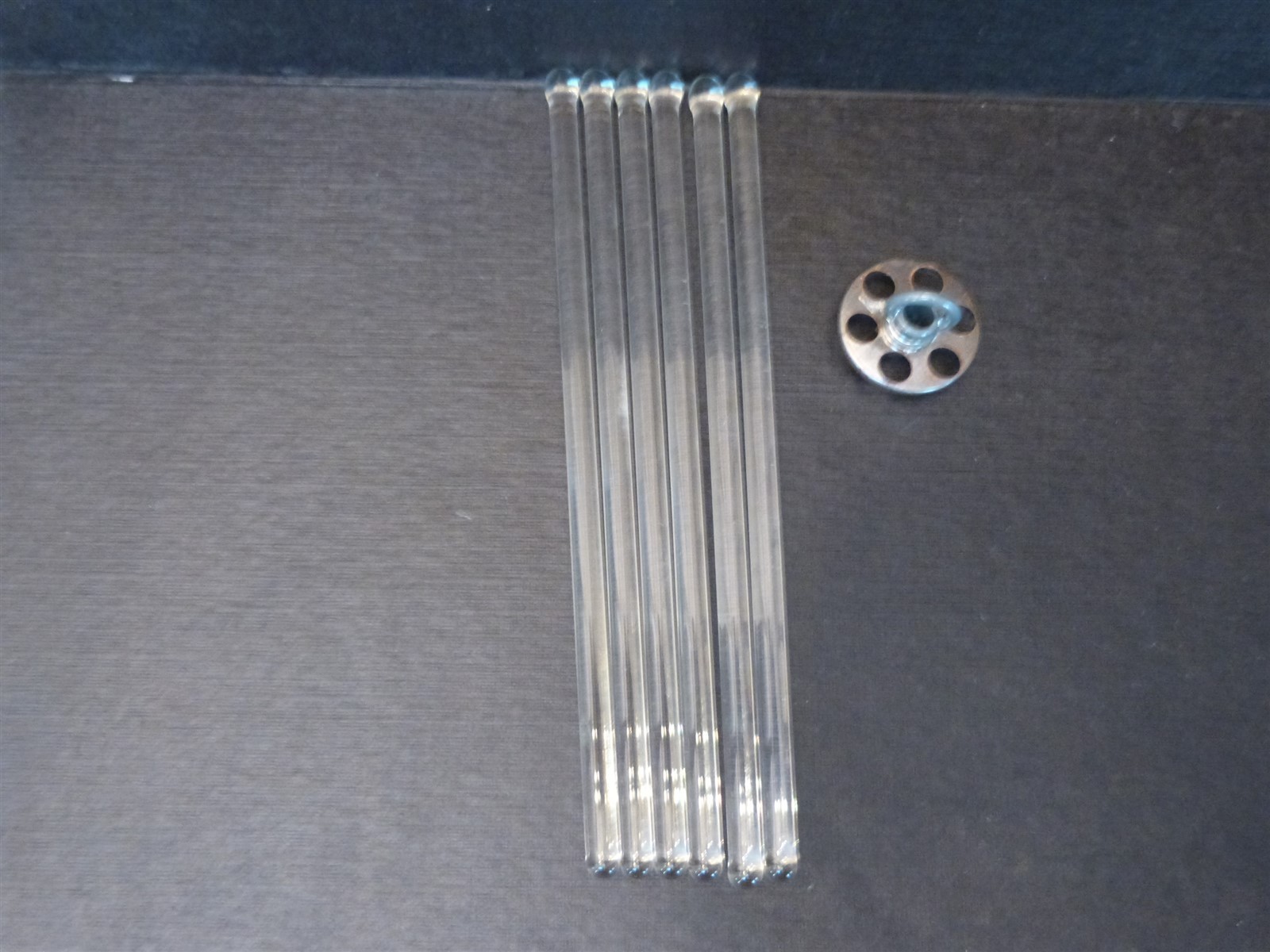 6 VTG Replacement Glass Rods Swizzle Sticks Sciolari & Holder Chandelier 7.5"