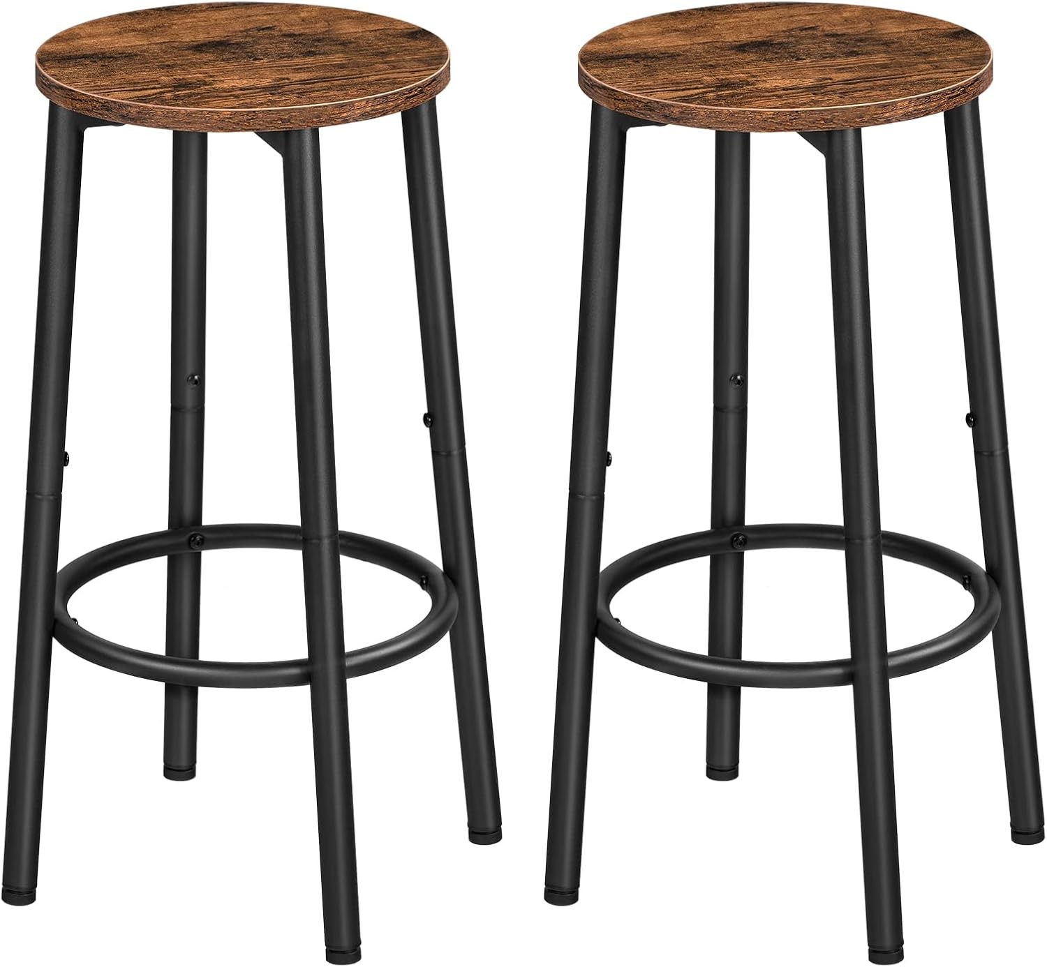 Bar Stools Set of 2 Bar Chairs Kitchen Round Height Stools W/ Footrest Breakfast