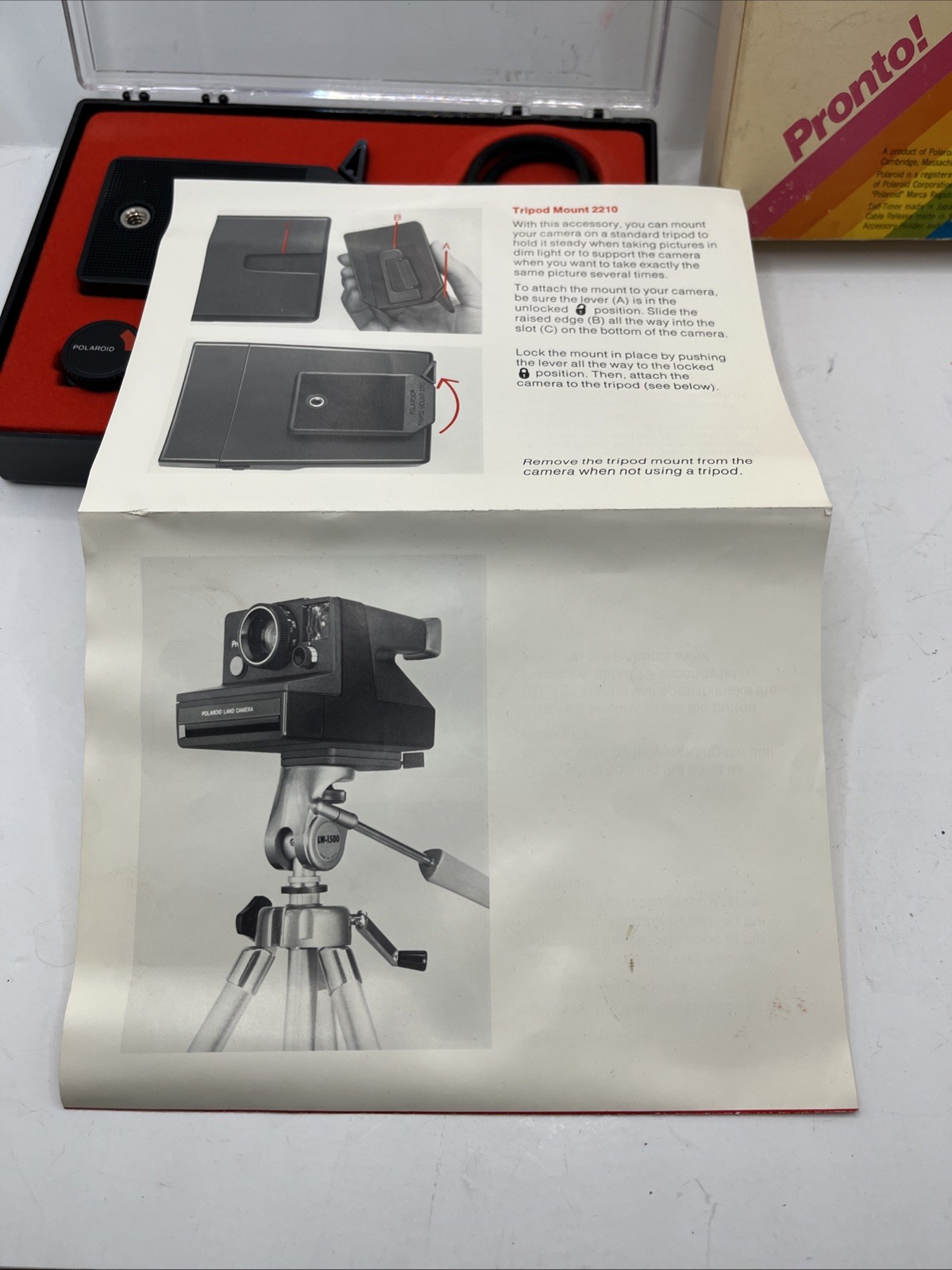 Polaroid Pronto! Accessory Kit #186 new in box self timer, cable release, holder