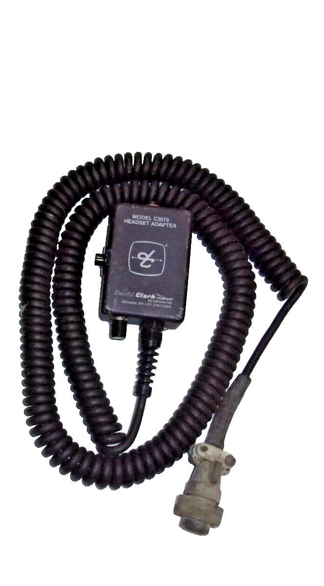 David Clark Model C3019 Headset Adapter Fair Condition