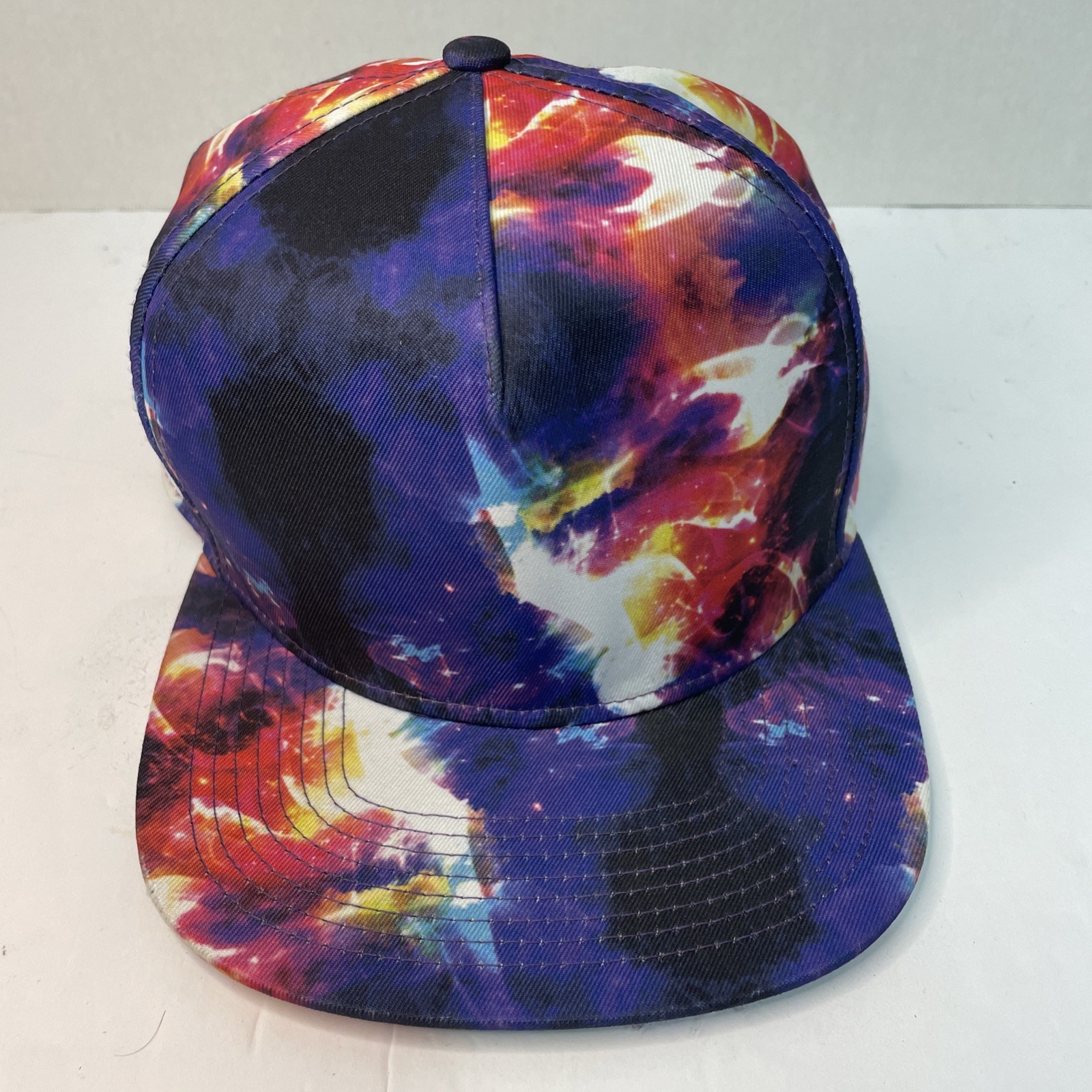 Oddities Three Thousand Muti-Color Splotches on Black Hat Cap Snapback EUC