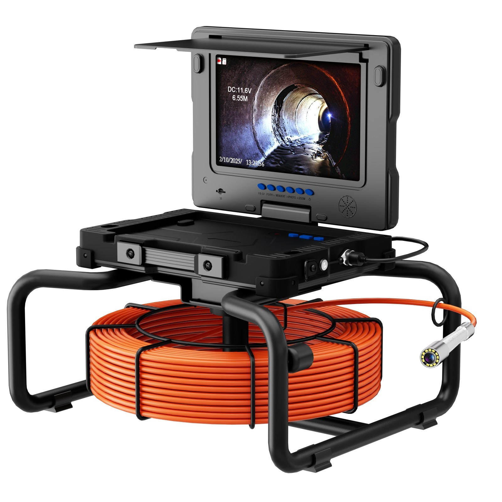 9" IPS DVR Pipe Inspection Camera 7mm Diameter IP68 Pipeline Video Endoscope