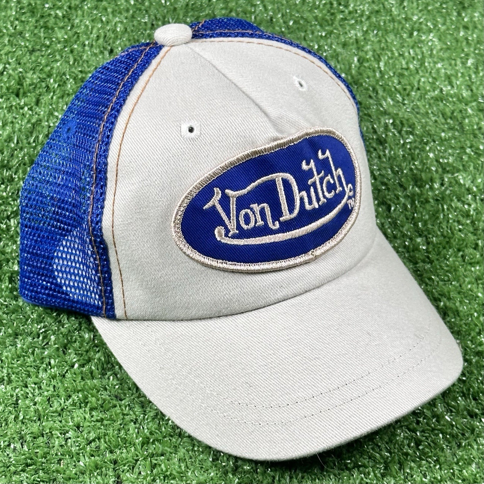 Von Dutch Blue & White Logo Trucker Kid’s Hat One Size Unisex