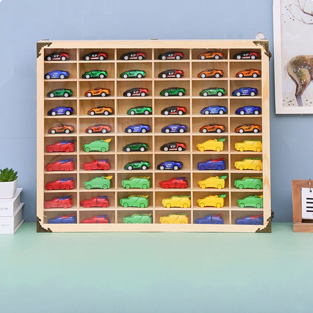 Wall Mounted Wood Display Case 1/64 Car Model Diecast Car Matchbox Storage Rack