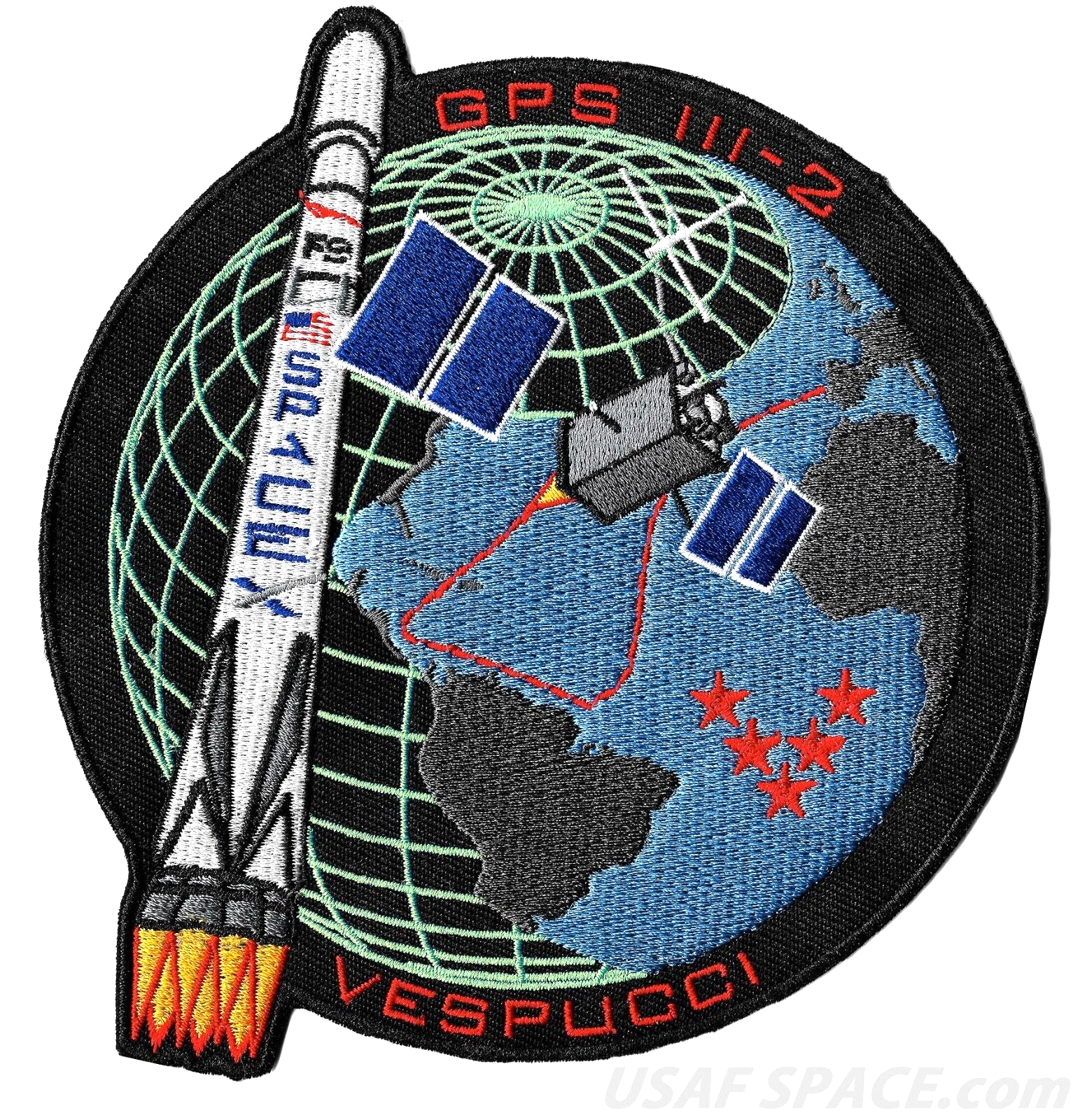 GPS III-2 SPACEX FALCON 9 - 5 SLS ORIGINAL USAF DOD SATELLITE Launch PATCH