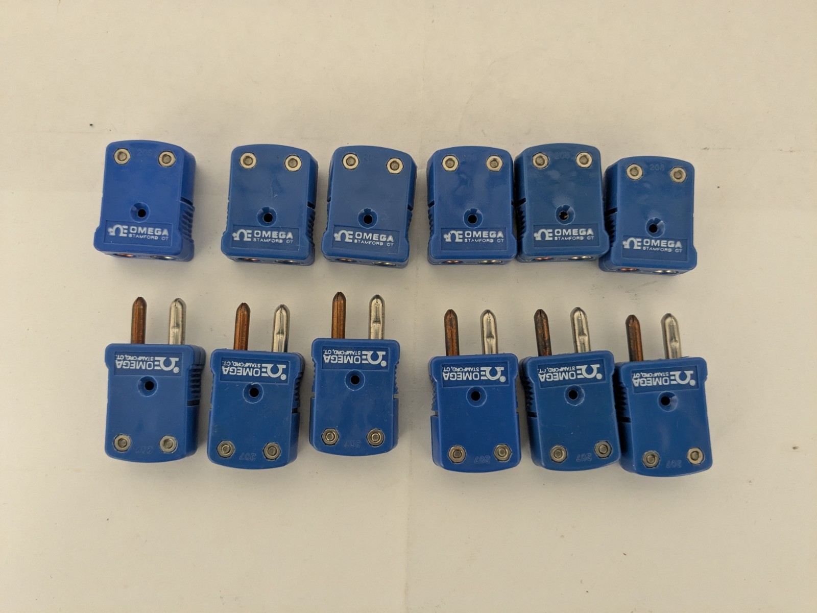 lot of 6 OMEGA THERMOCOUPLE CONNECTOR MALE and FEMALE, type T