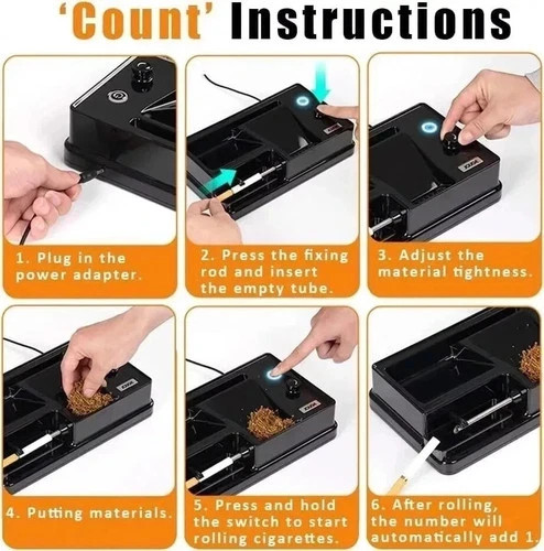 Electric Cigarette Rolling Machine, Portable Tobacco Injector Machine can Grind